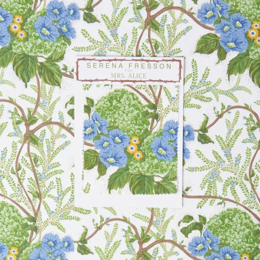 Serena Fresson Fabrics<Mrs. Alice Yellow Lady Isabella's Garden Fabric